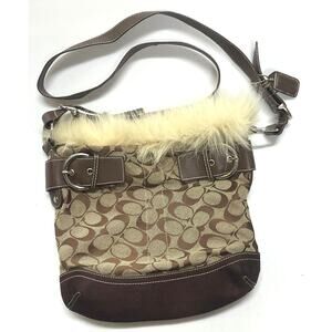 COACH Rare Special/Limited Edition Fur Trim Crossbody FO4Q-2908